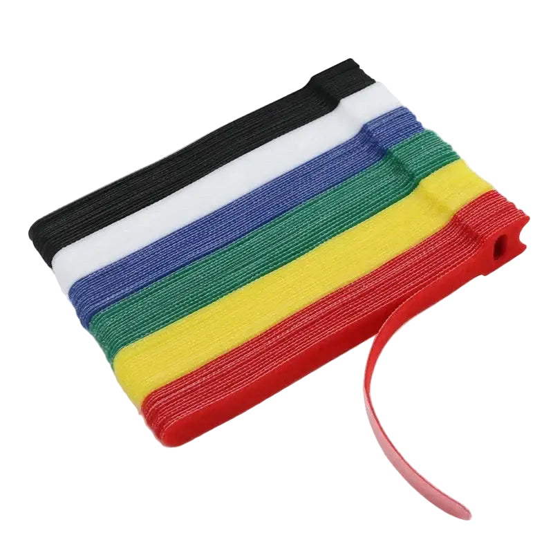 250mm Reusable Fastening Cable Ties Hook and Loop Tape Cable Straps Wire Ties Cable Management Adjustable Cord