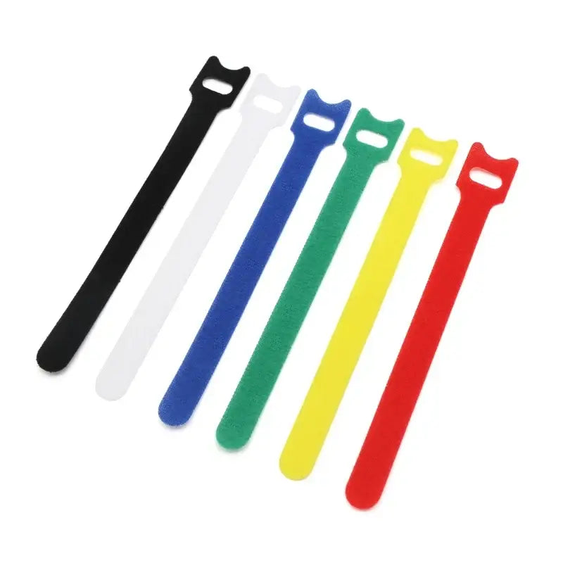 250mm Reusable Fastening Cable Ties Hook and Loop Tape Cable Straps Wire Ties Cable Management Adjustable Cord