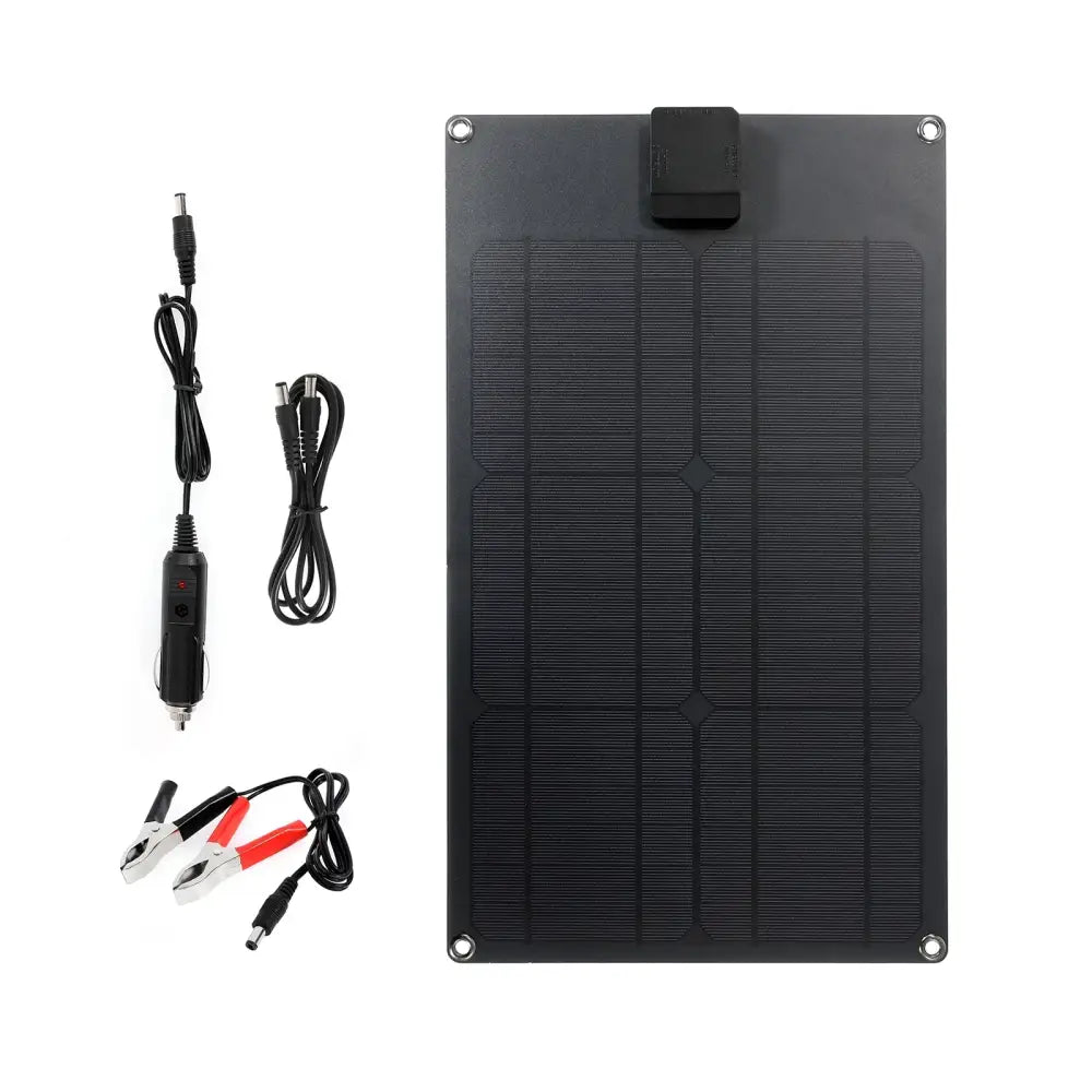 25W Portable Solar Panel Charger 5V USB and 12V DC Dual Output with Solar Controller for 12V Battery Phone Power Bank
