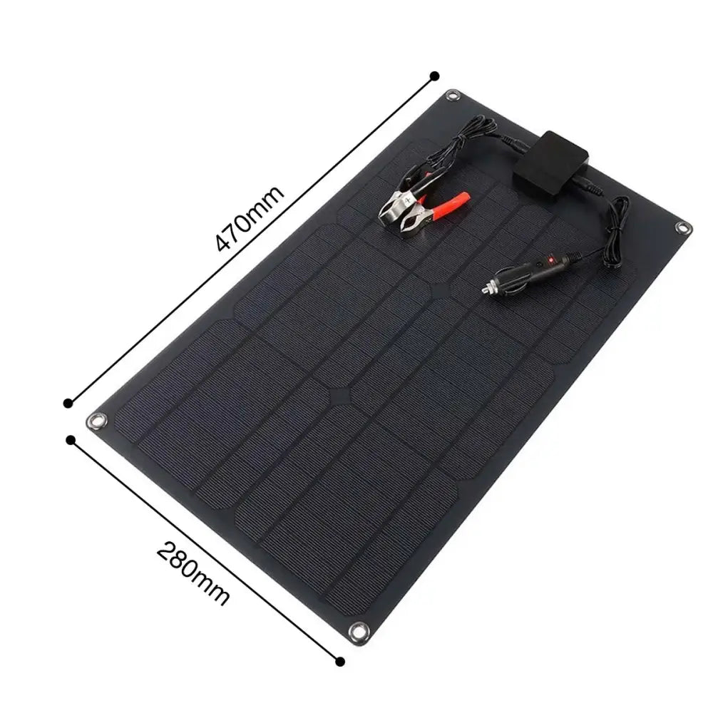 25W Portable Solar Panel Charger 5V USB and 12V DC Dual Output with Solar Controller for 12V Battery Phone Power Bank