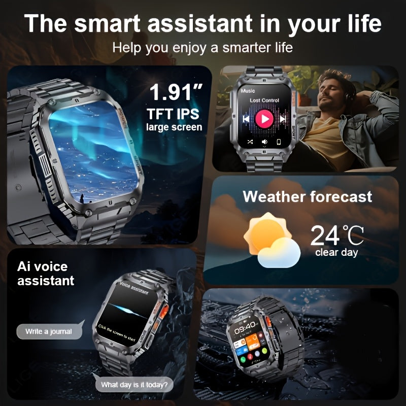 LIGE Smartwatch – Wireless Calling, 100+ Sports Modes, AI Voice (4 types available)