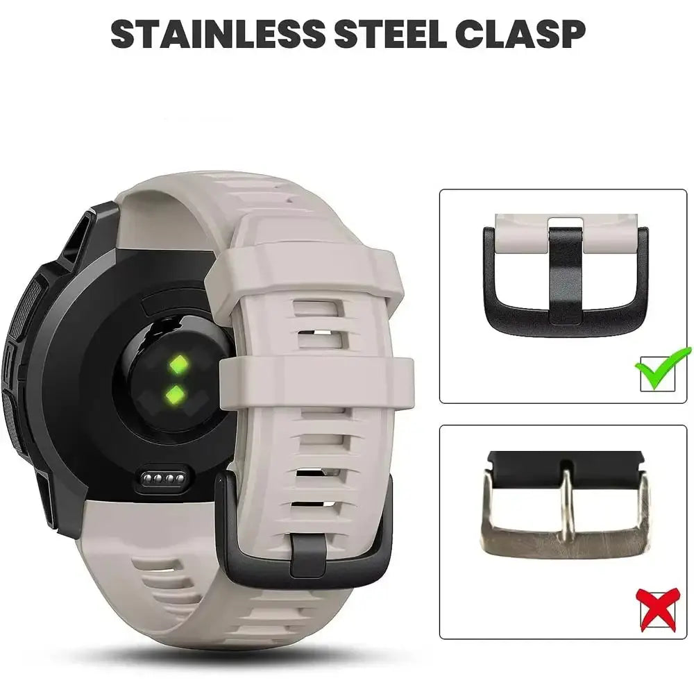 Soft Silicone Strap for the Garmin Instinct 1/2/Solar/Tactical Series (available in 5 colours) - TWS