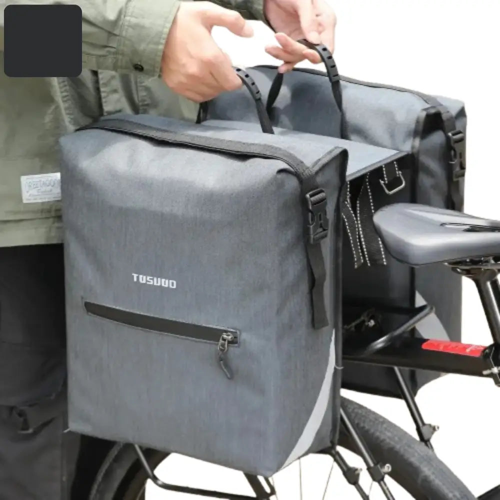 28L Waterproof Bicycle Rear Seat Pannier Bag Reflective Snowflake Dragon Dance Cloth Bike Bag