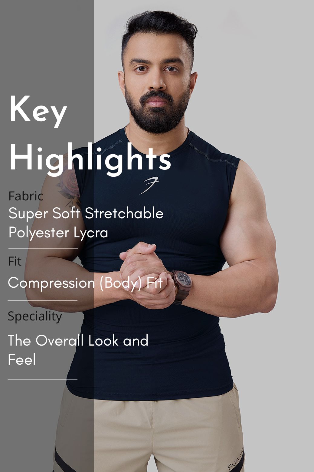 Compression Sleeveless  Tank Navy