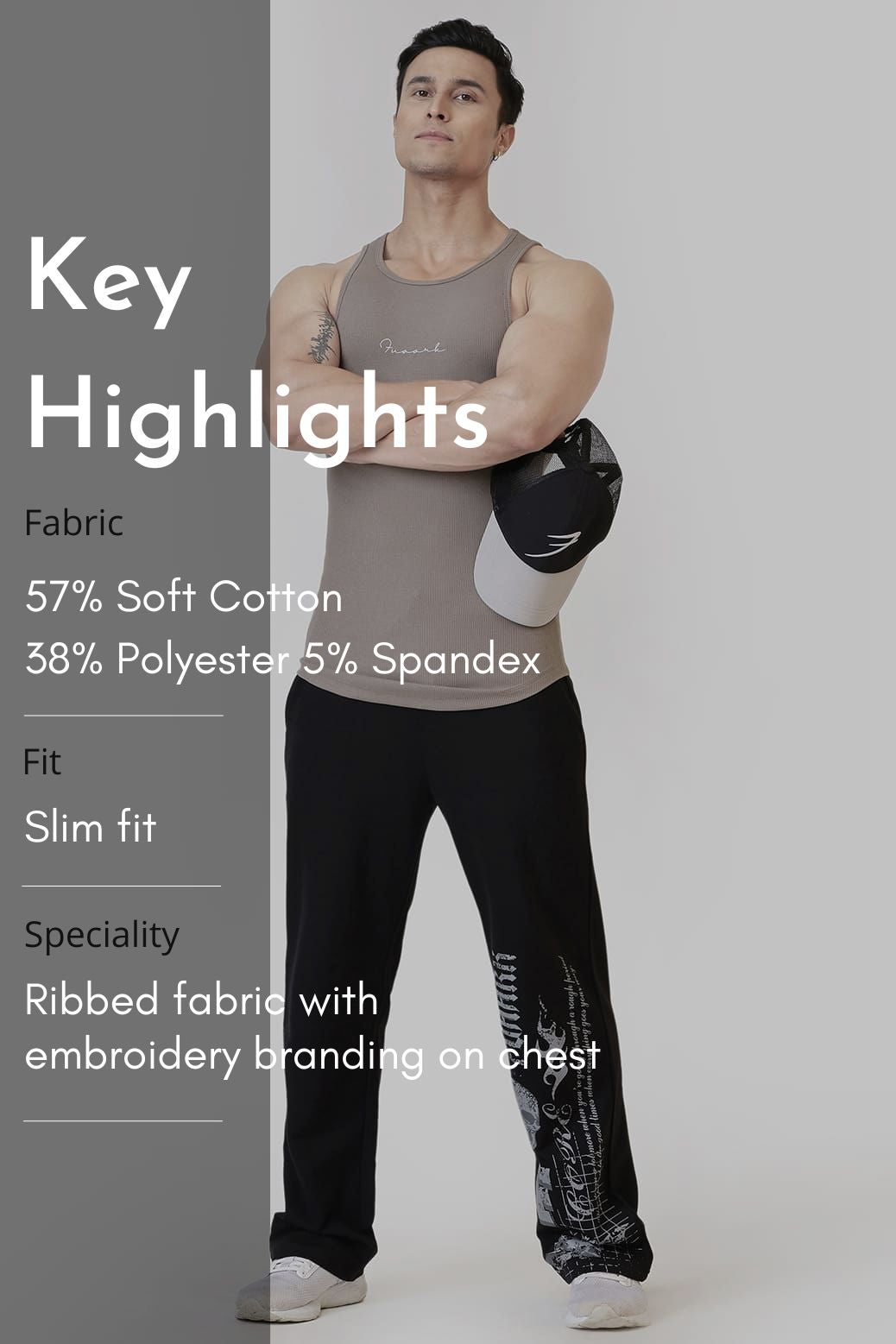 Ribbed Tank Warm Beige