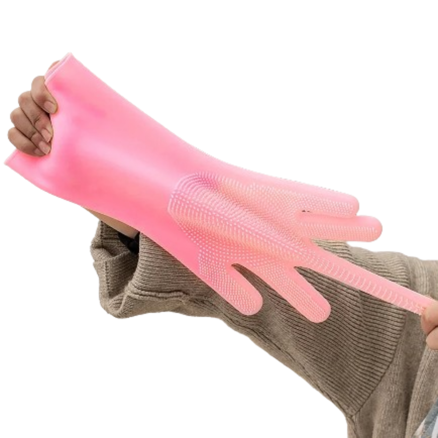 Pet Grooming Gloves Silicone (Pink & Blue)