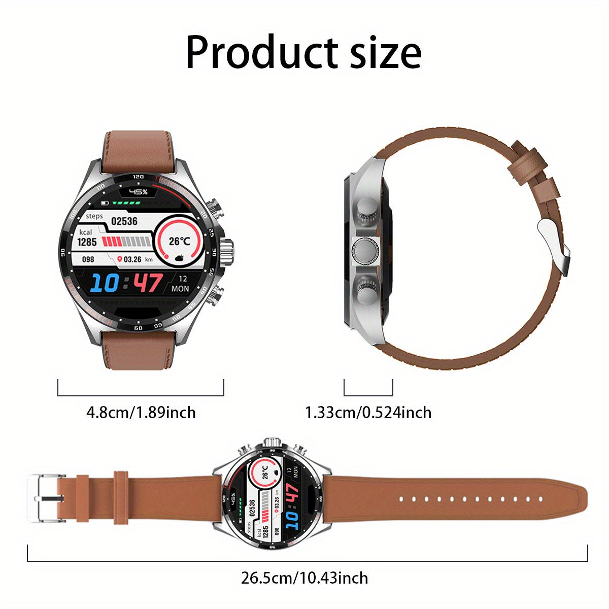 LIGE Men's Smart Watch – Touch Screen with Wireless Calls & Fitness Tracking (6 designs available)