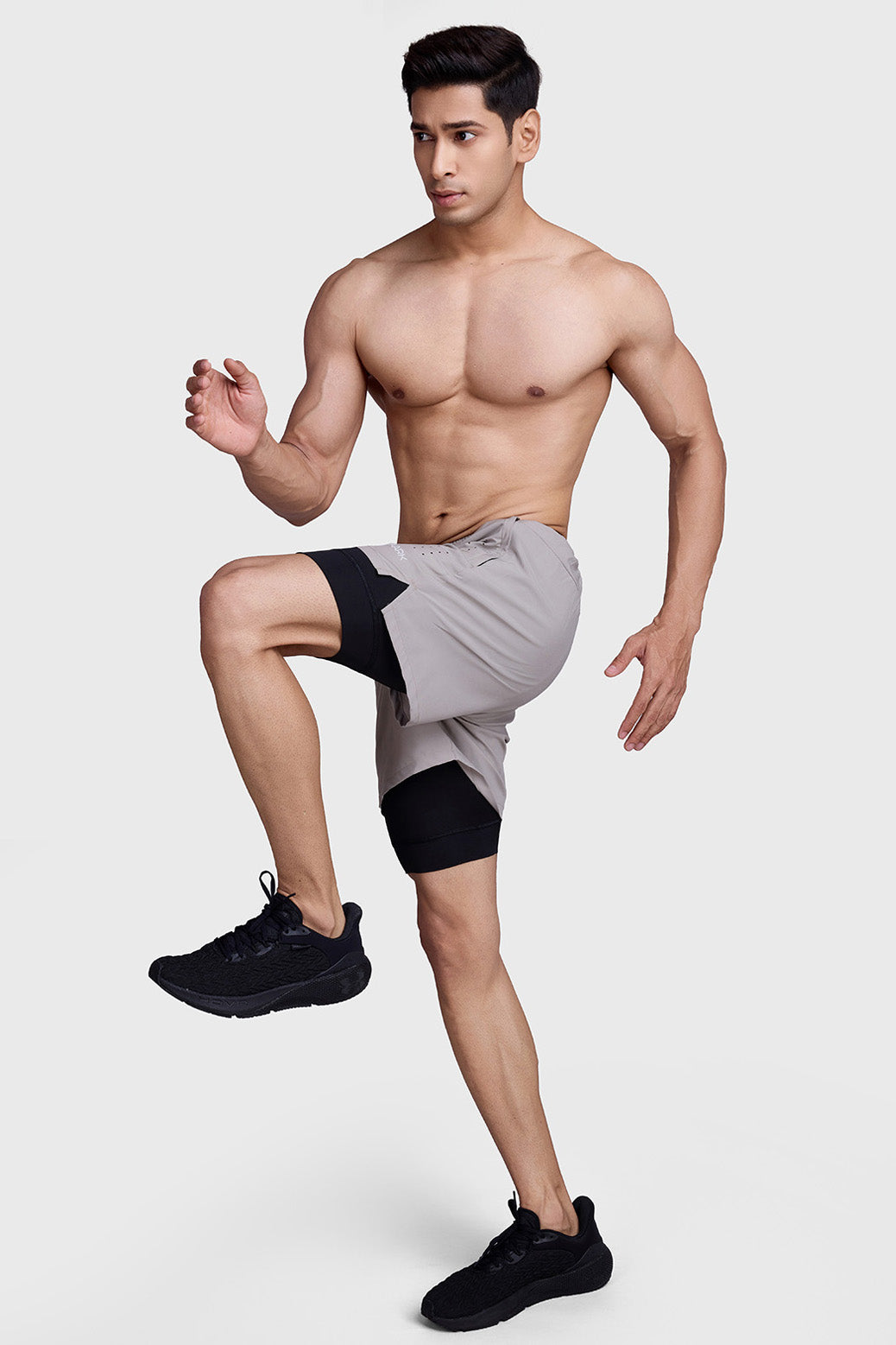 2 in 1 Laser Short Beige/Black