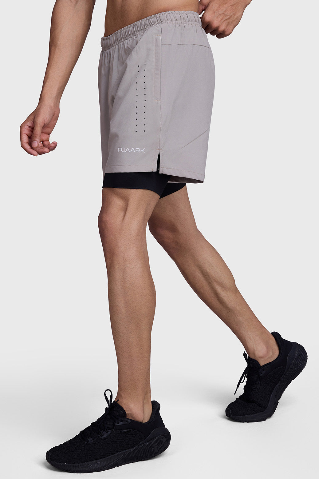 2 in 1 Laser Short Beige/Black