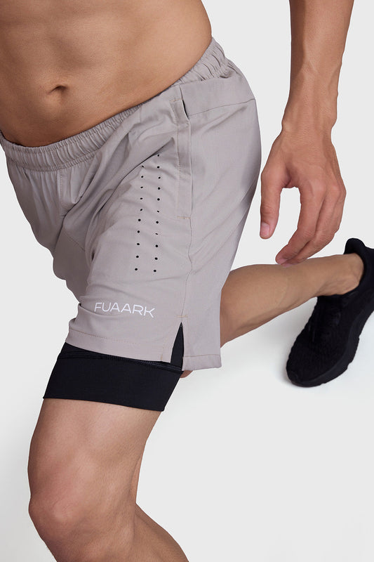 2 in 1 Laser Short Beige/Black