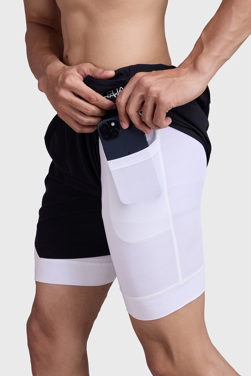 2 in 1 Mesh Short Black/White