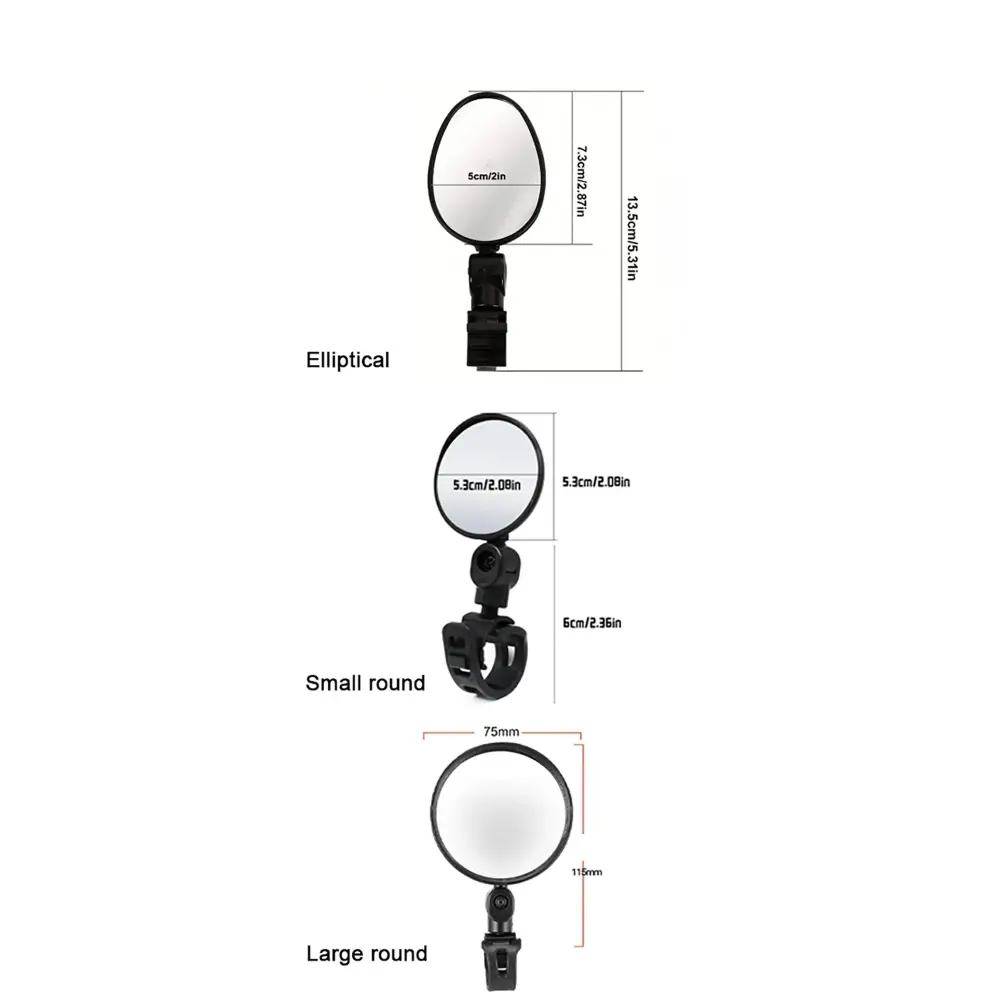 2PCS Bicycle Rearview Mirror 360 Degree Adjustable Rotatable Universal Cycling Handlebar Rear View Mirrors for MTB Road