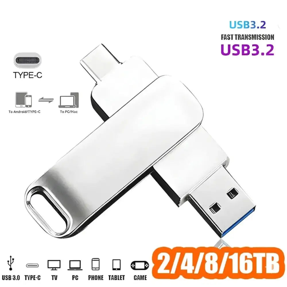 2TB - 16TB USB 3.2 Waterproof Flash Drive