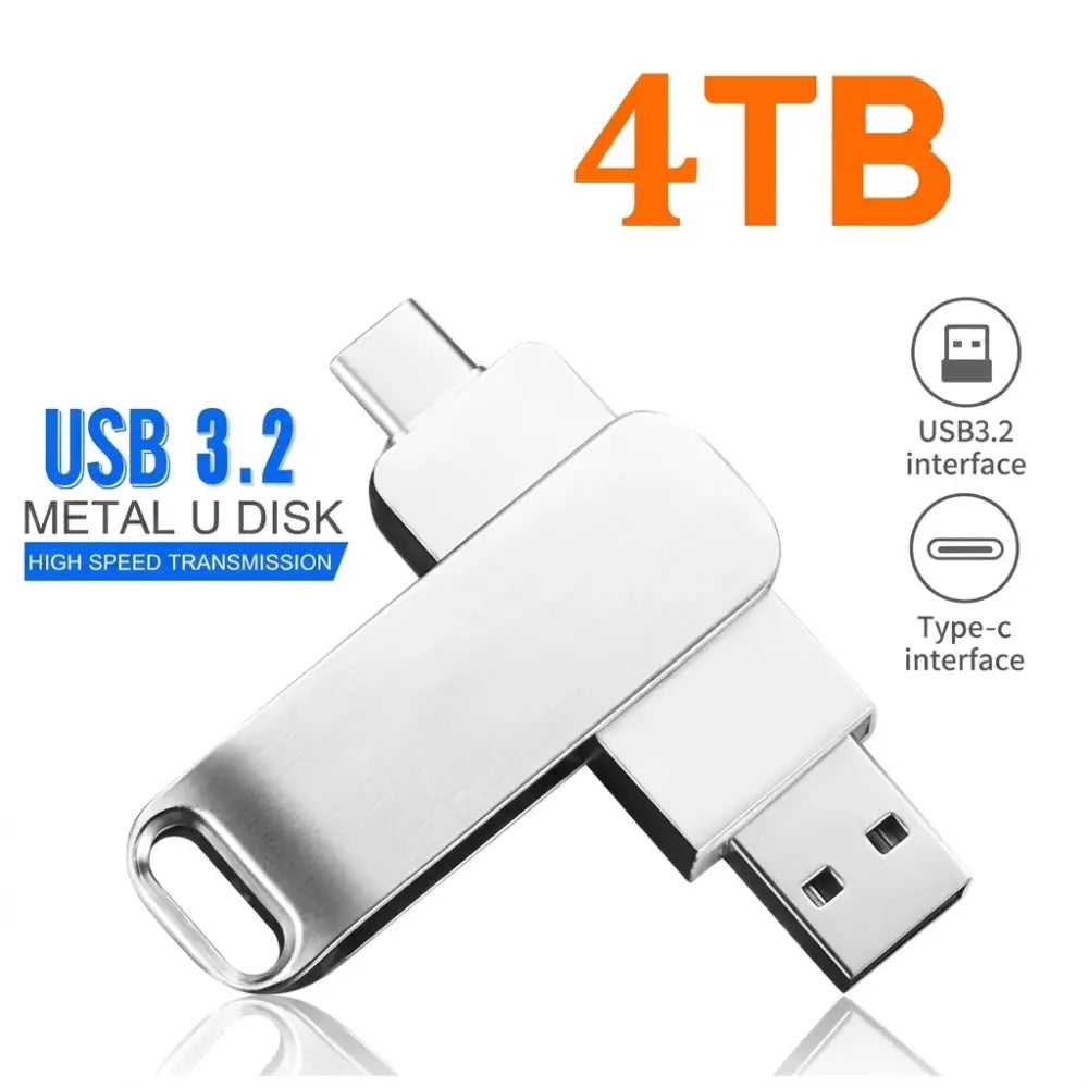 2TB - 16TB USB 3.2 Waterproof Flash Drive - 4Tb