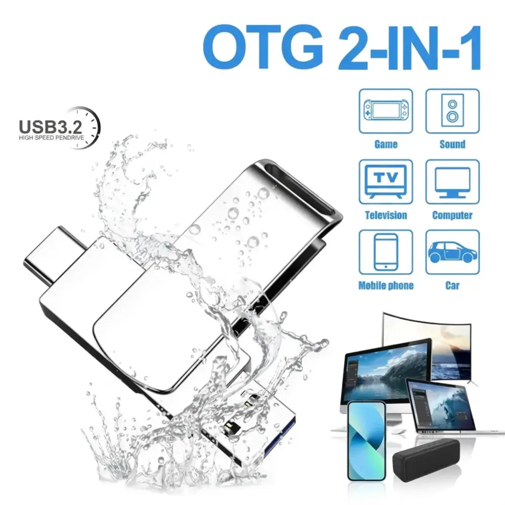 2TB - 16TB USB 3.2 Waterproof Flash Drive