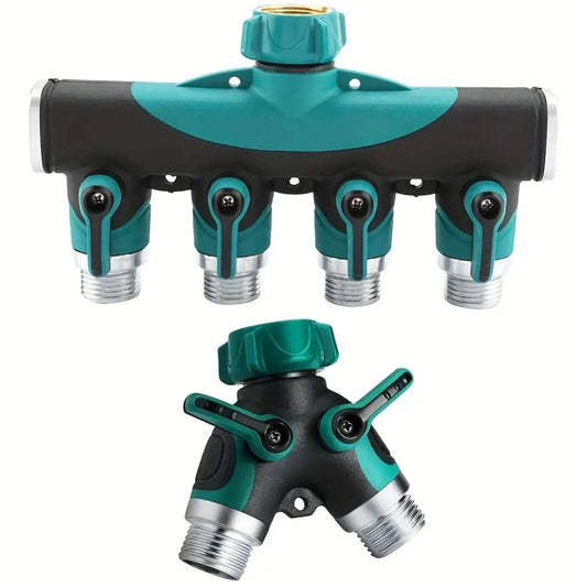 3/4’’ 2/4-Way Garden Hose Splitter with Shut-Off Valve (different types available) - SS