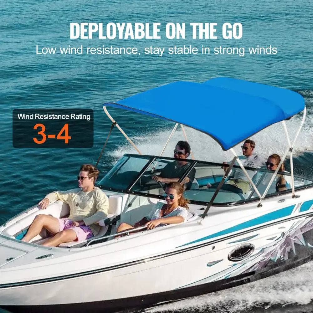 3-Bow Bimini Top Boat Canopy – 900D Polyester (different sizes available) - SS