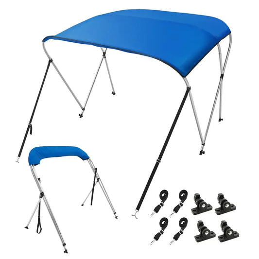 3-Bow Bimini Top Boat Canopy – 900D Polyester (different sizes available) - 54-60inch Grey / Top Boat Cover - SS