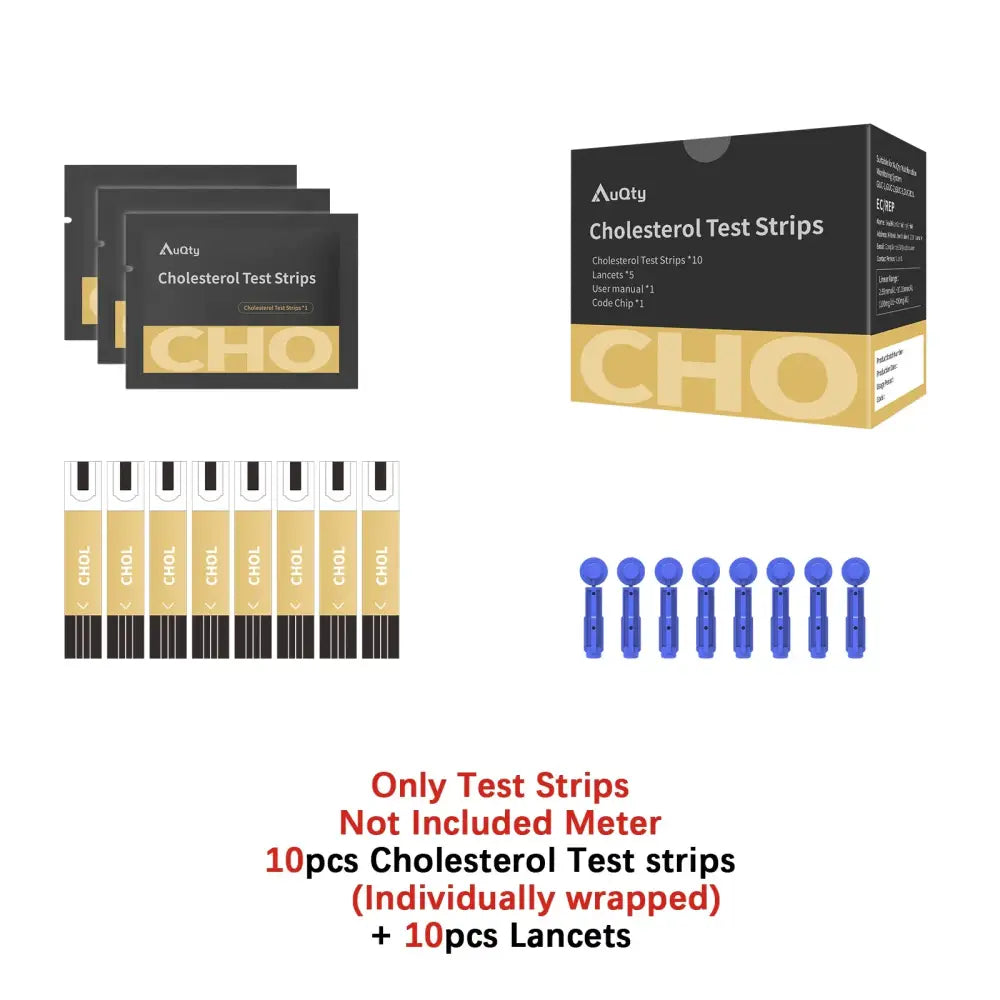 3-in-1 Blood Glucose Uric Acid & Cholesterol Meter - 10Cho Strip-No Meter / Gout Monitor - HBC