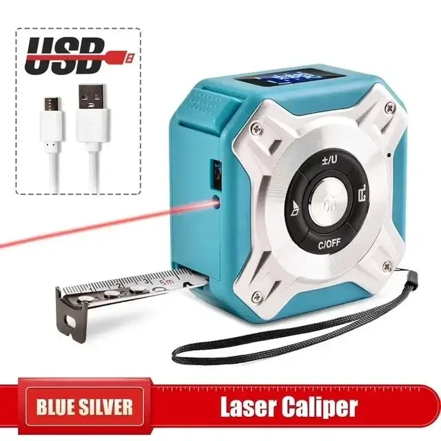 3-in-1 Laser Measuring Tool - 40/60M Distance Meter with Stainless Steel Digital Tape Measure and 5M Retractable