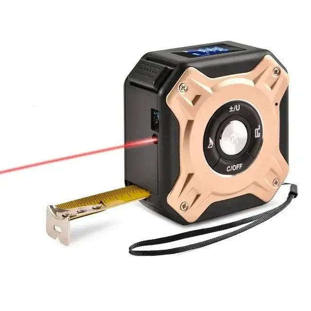3-in-1 Laser Measuring Tool - 40/60M Distance Meter with Stainless Steel Digital Tape Measure and 5M Retractable