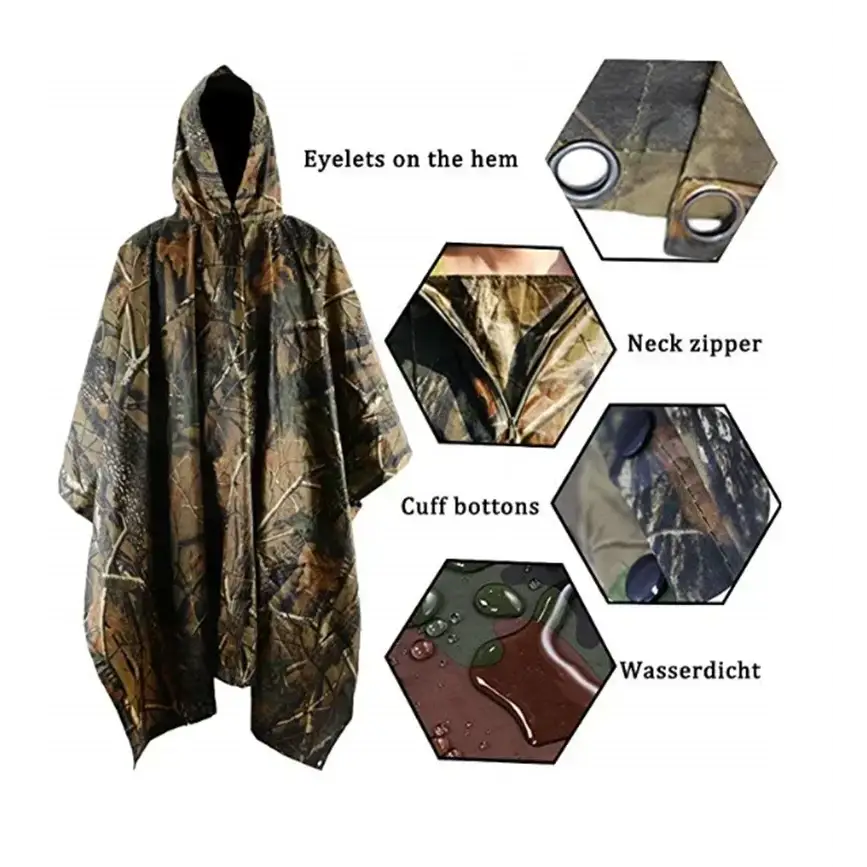 3 in 1 Multifunctional Raincoat Backpack Rain Cover Hiking Cycling Poncho Waterproof Tent Outdoor Camping Shade Tent