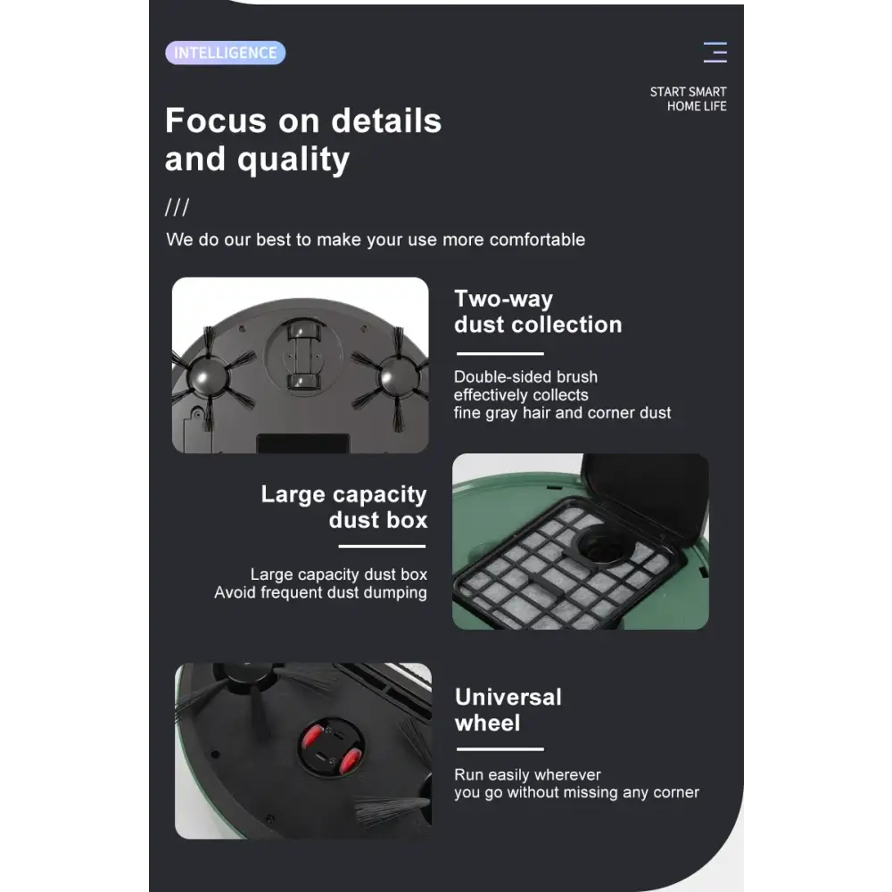 3 In 1 Smart Sweeping Robot Home Mini Sweeper Sweeping and Vacuuming Wireless Vacuum Cleaner Sweeping Robots For Home