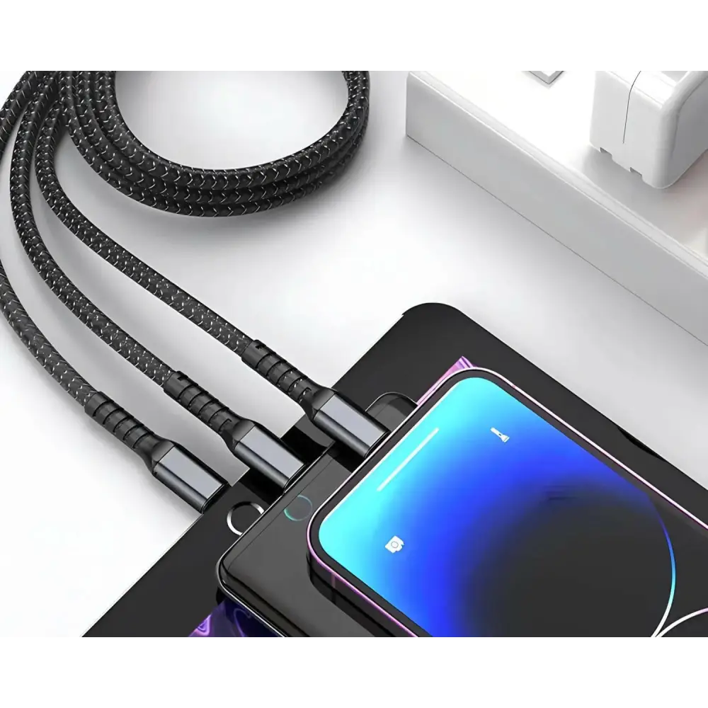 3-in-1 Super Fast Charging Cable - Black