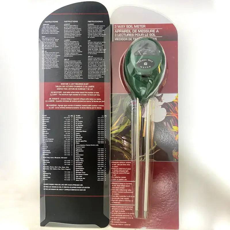 3 In1 Soil Moisture Sensor Meter Soil Water Moisture PH Measuring Tool Garden Plant Acidity Humidity Sunlight Test