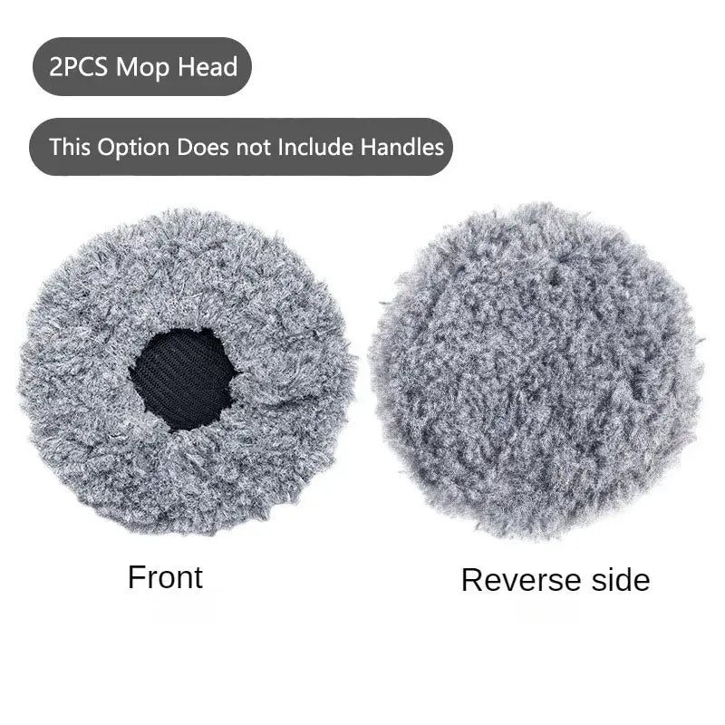 3-Section Telescopic Car Wash Mop with Double Brush Head - Black - HBC