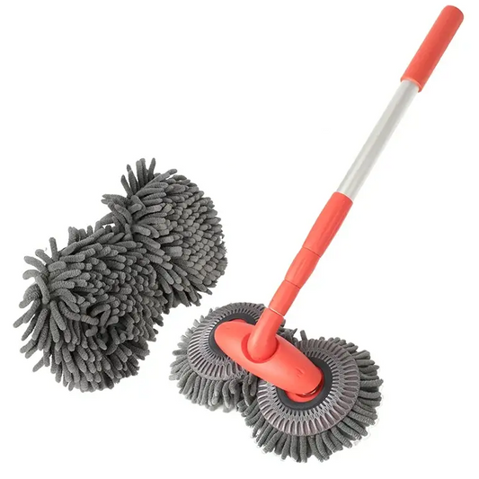 3-Section Telescopic Car Wash Mop with Double Brush Head - HBC