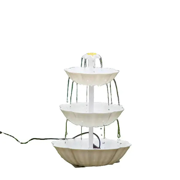 3-Tier Bird Bath with Detachable DIY Solar Fountain with 25W Pump - SS
