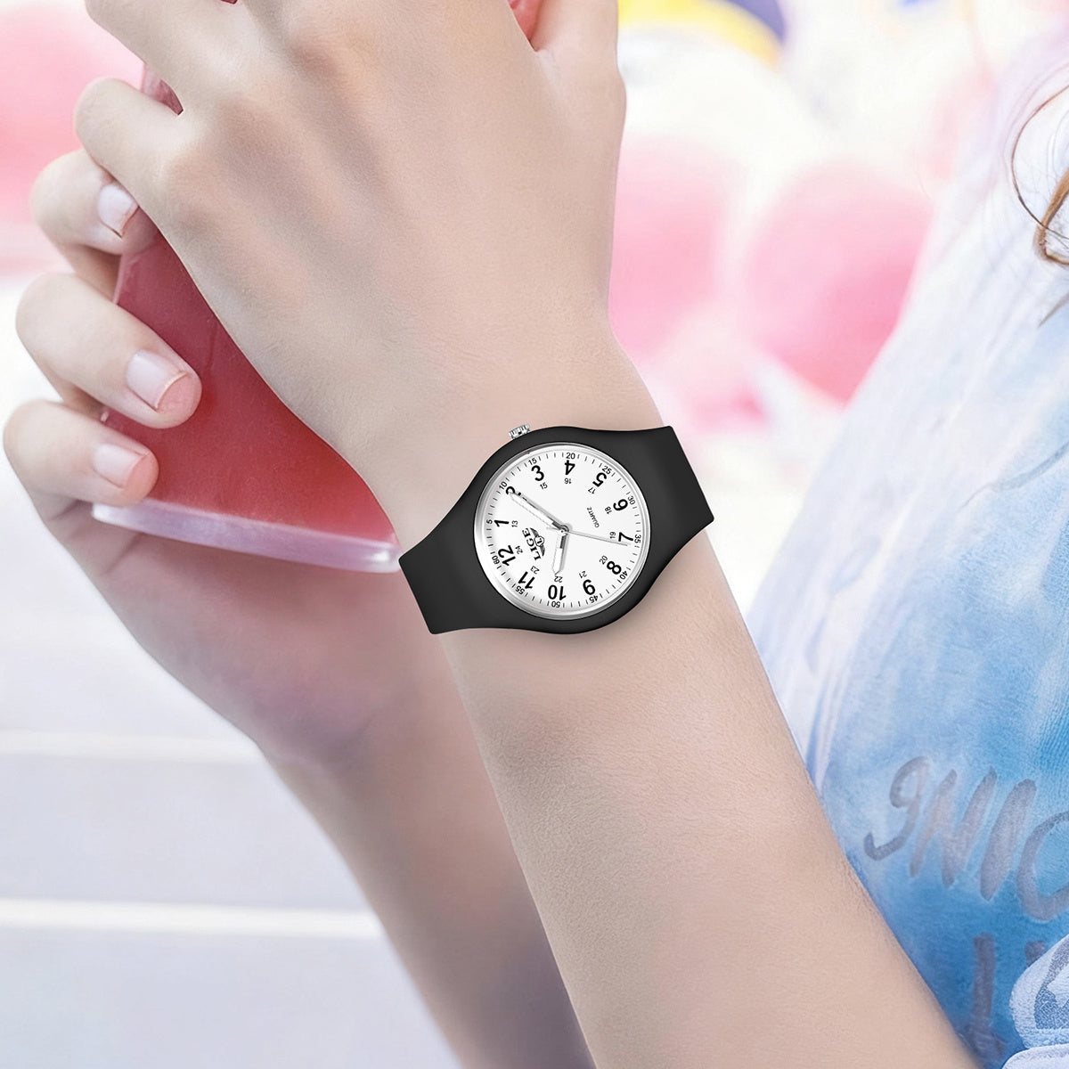 LIGE Minimalist Silicone Quartz Watch – Unisex Design (Available in Multiple Colour Combinations)
