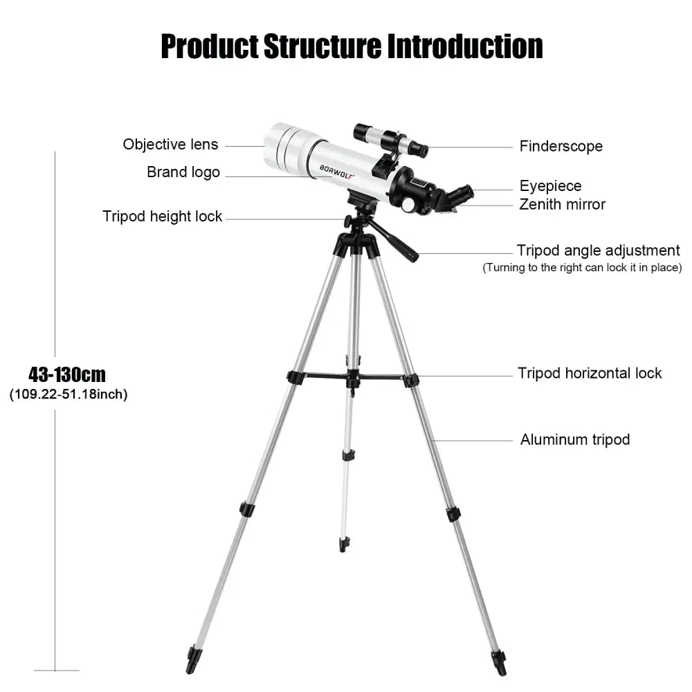 333x HD Astronomical Telescope – Moon - White - SS