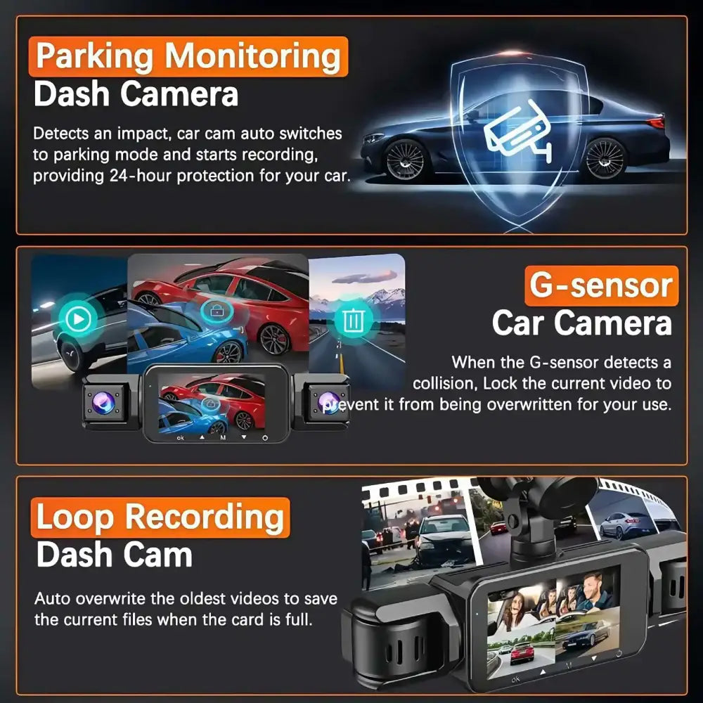 360° Dash Cam with WiFi & 24H Parking Mode (available in different storage capacity) - HBC