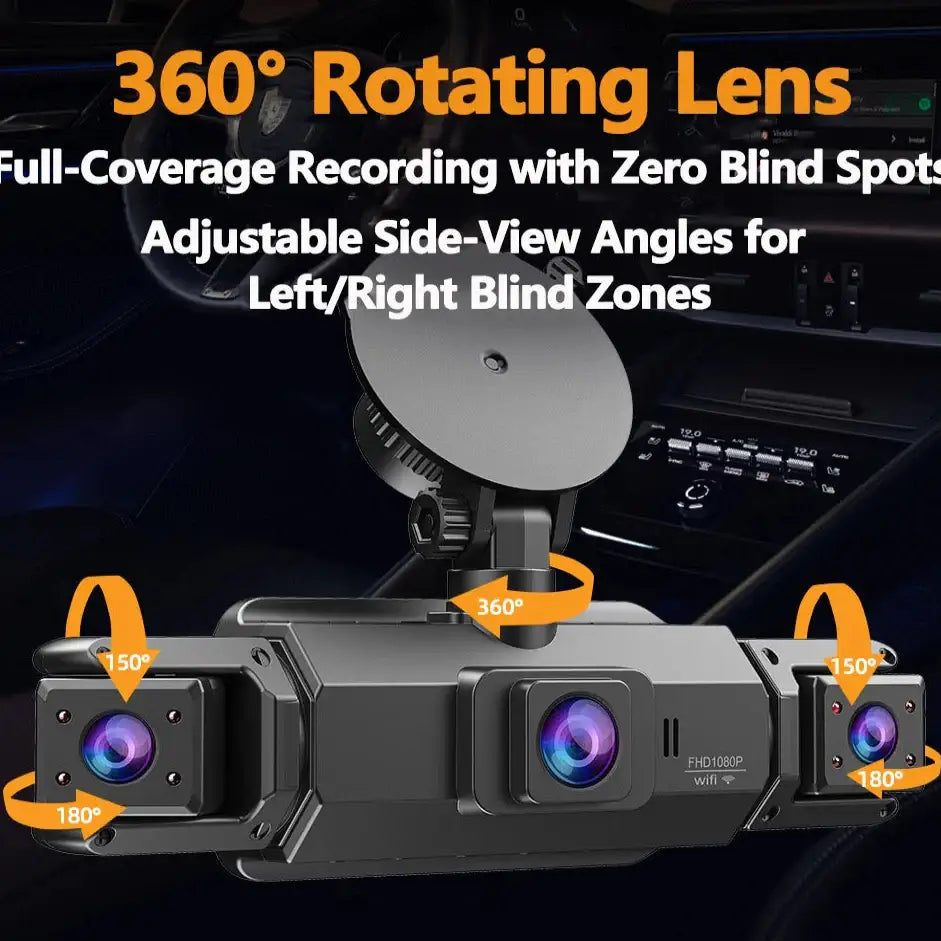 360° Dash Cam with WiFi & 24H Parking Mode (available in different storage capacity) - HBC