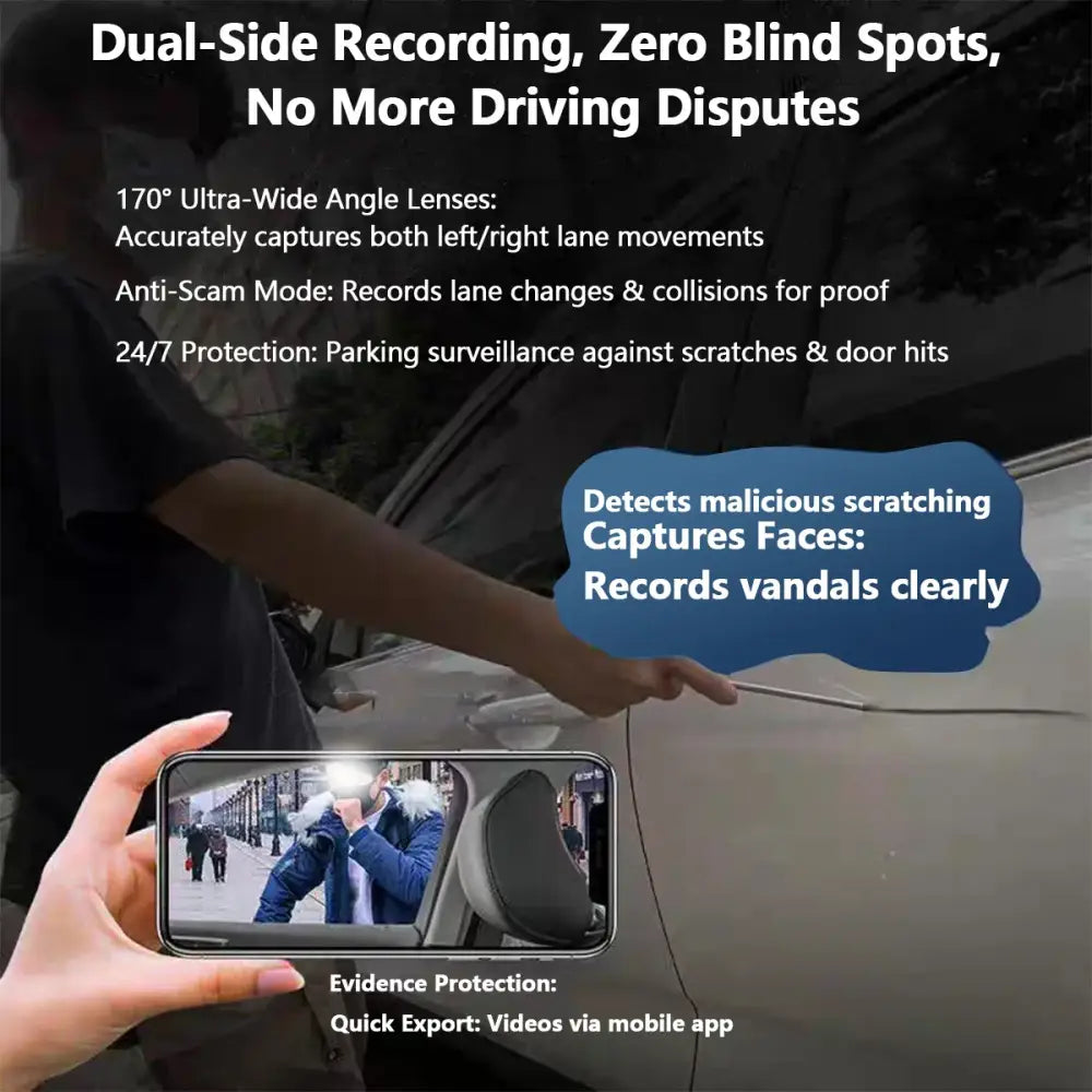 360° Dash Cam with WiFi & 24H Parking Mode (available in different storage capacity) - HBC