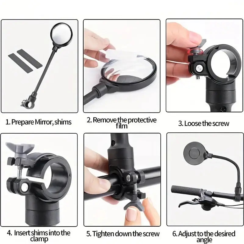 360° Rotatable Bicycle Handlebar Mirror - SS