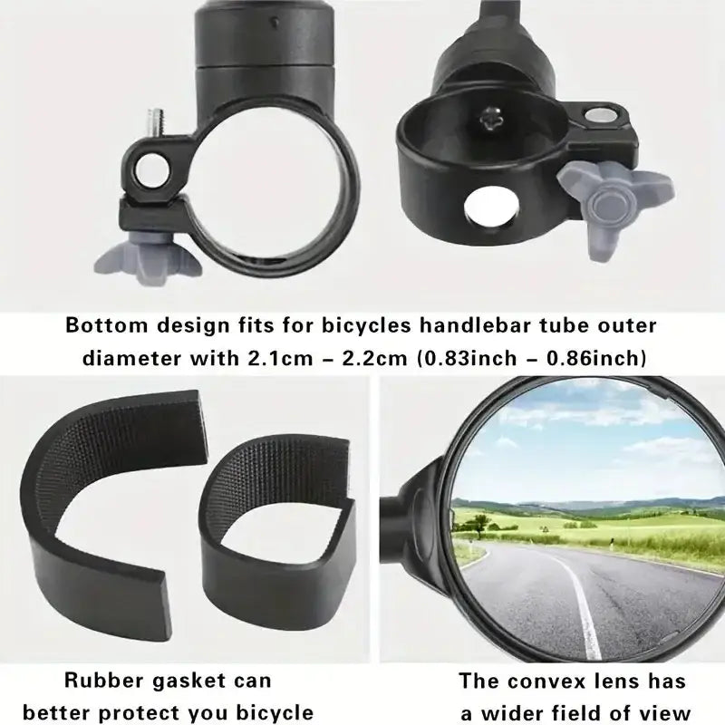 360° Rotatable Bicycle Handlebar Mirror - SS