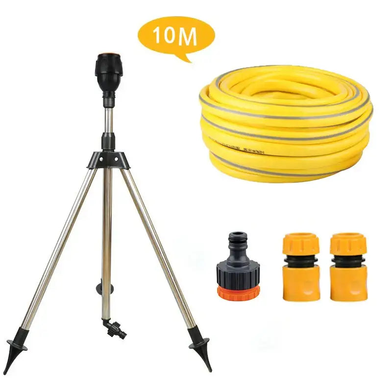 360° Rotating Garden Sprinkler with Tripod Irrigation Stand - 10m set - SS