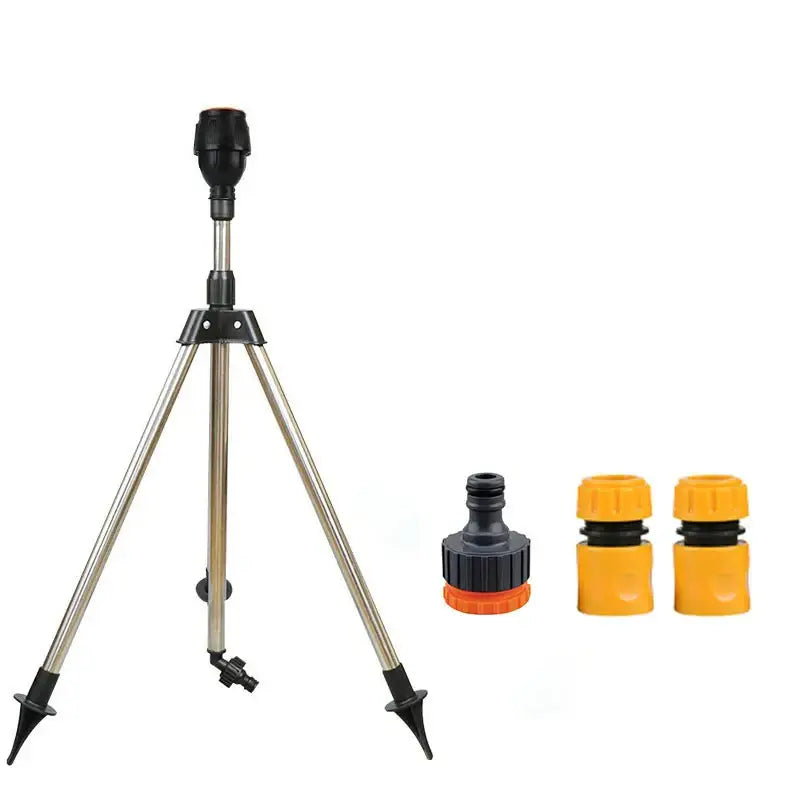 360° Rotating Garden Sprinkler with Tripod Irrigation Stand - B - SS
