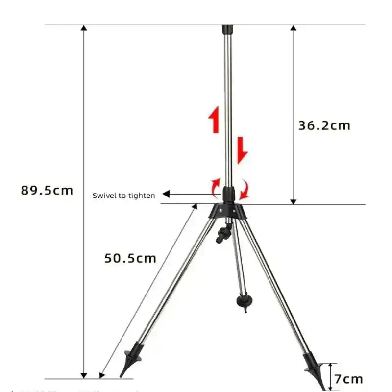 360° Rotating Garden Sprinkler with Tripod Irrigation Stand - SS