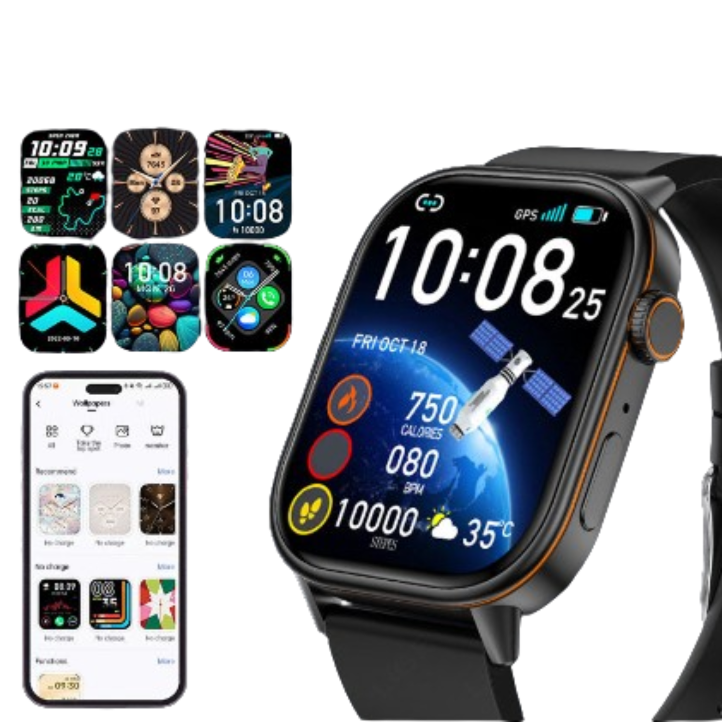 LIGE Outdoor Smartwatch – Large Screen with Compass & Music (10 different styles available)