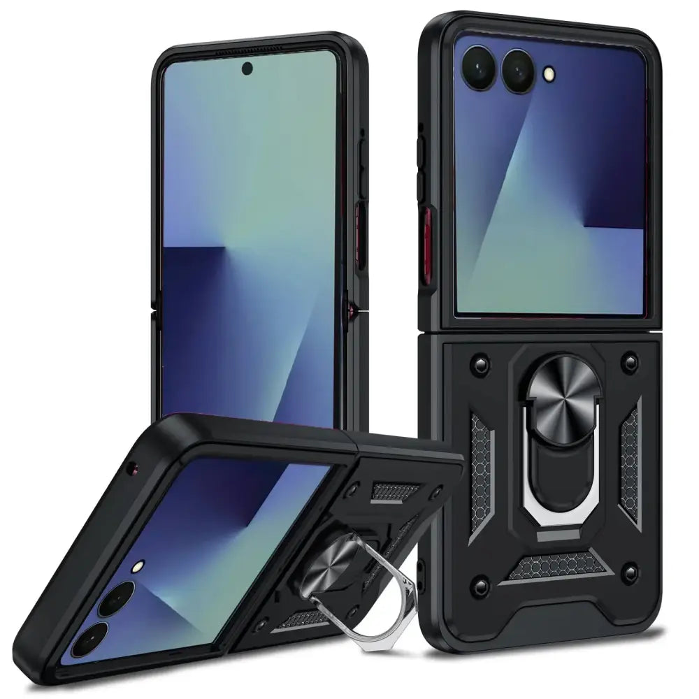 Rugged Military Grade Cover for the Samsung Galaxy Z Flip7 (7 colours available) - Black / Samsung Z Flip7 - 9eight5