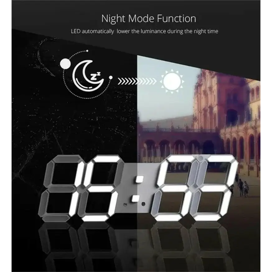 3D LED Digital Wall Clock