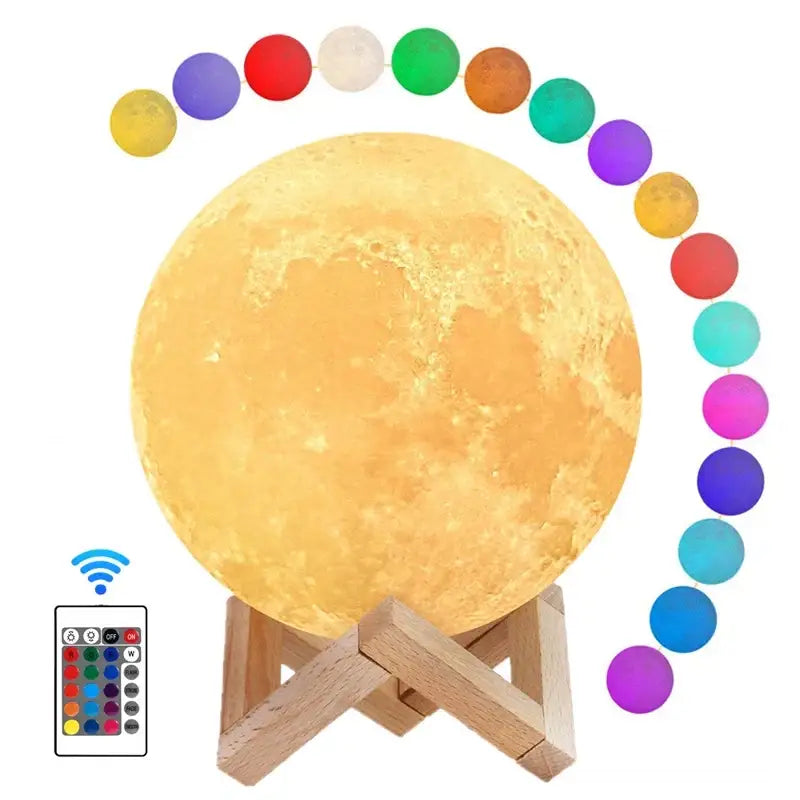 3D LED Moon Lamp Nightlight Fairy Table Bedroom Bedside Cute Kids Night Light for Room Birthday Party Decoration