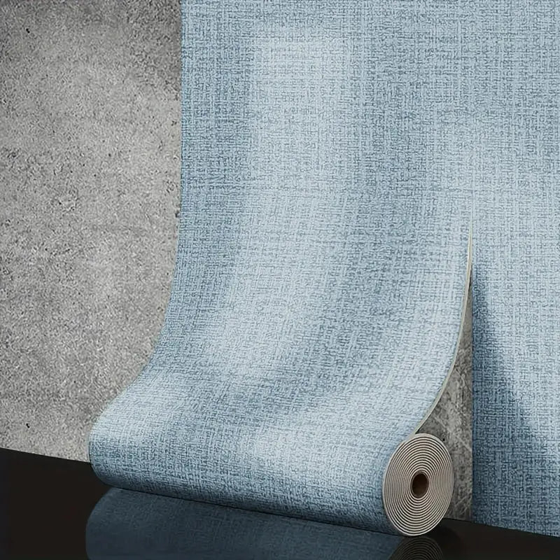 3D Linen Waterproof Self-Adhesive Wall Paper (5 colours available) - Light Blue / 50cm x 2.8m - SS