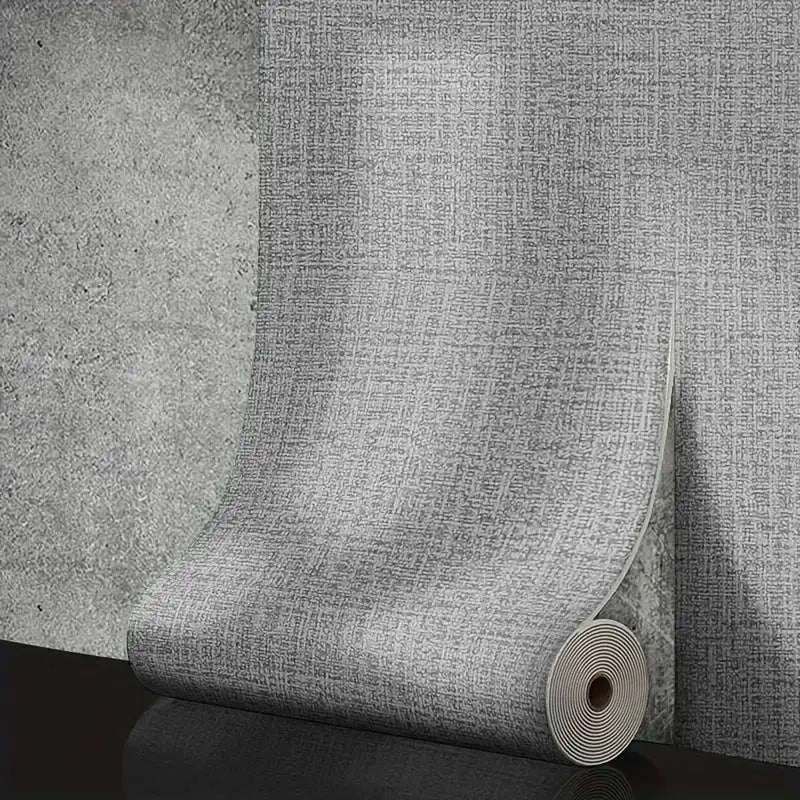 3D Linen Waterproof Self-Adhesive Wall Paper (5 colours available) - Grey / 50cm x 2.8m - SS