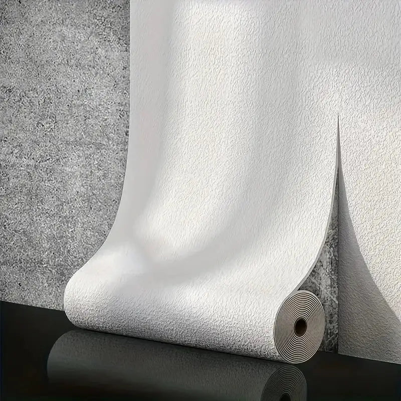 3D Linen Waterproof Self-Adhesive Wall Paper (5 colours available) - White / 50cm x 2.8m - SS