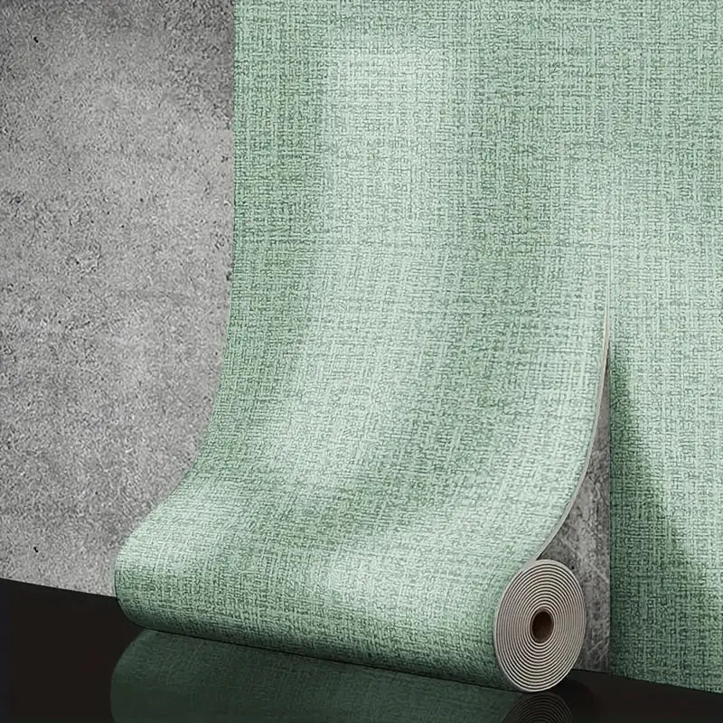 3D Linen Waterproof Self-Adhesive Wall Paper (5 colours available) - Light Green / 50cm x 2.8m - SS